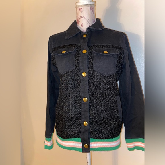 Ivystorehouse Alpha Kappa Alpha AKA Sorority Black Pink Green Button Jacket sz S - Picture 6 of 9